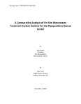 Cover page of a comparative analysis of wastewater treatment options for the Pipsqueakery.